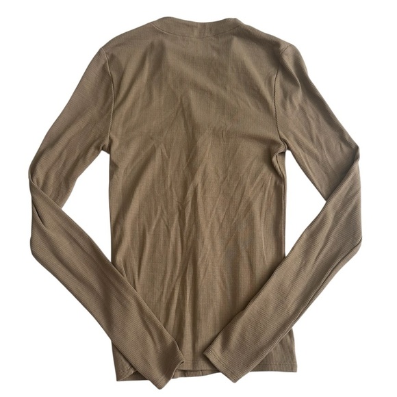 NWT💕 Joah Brown Invisible Zip Ribbed Long sleeve - Taupe XS/S - Picture 5 of 7